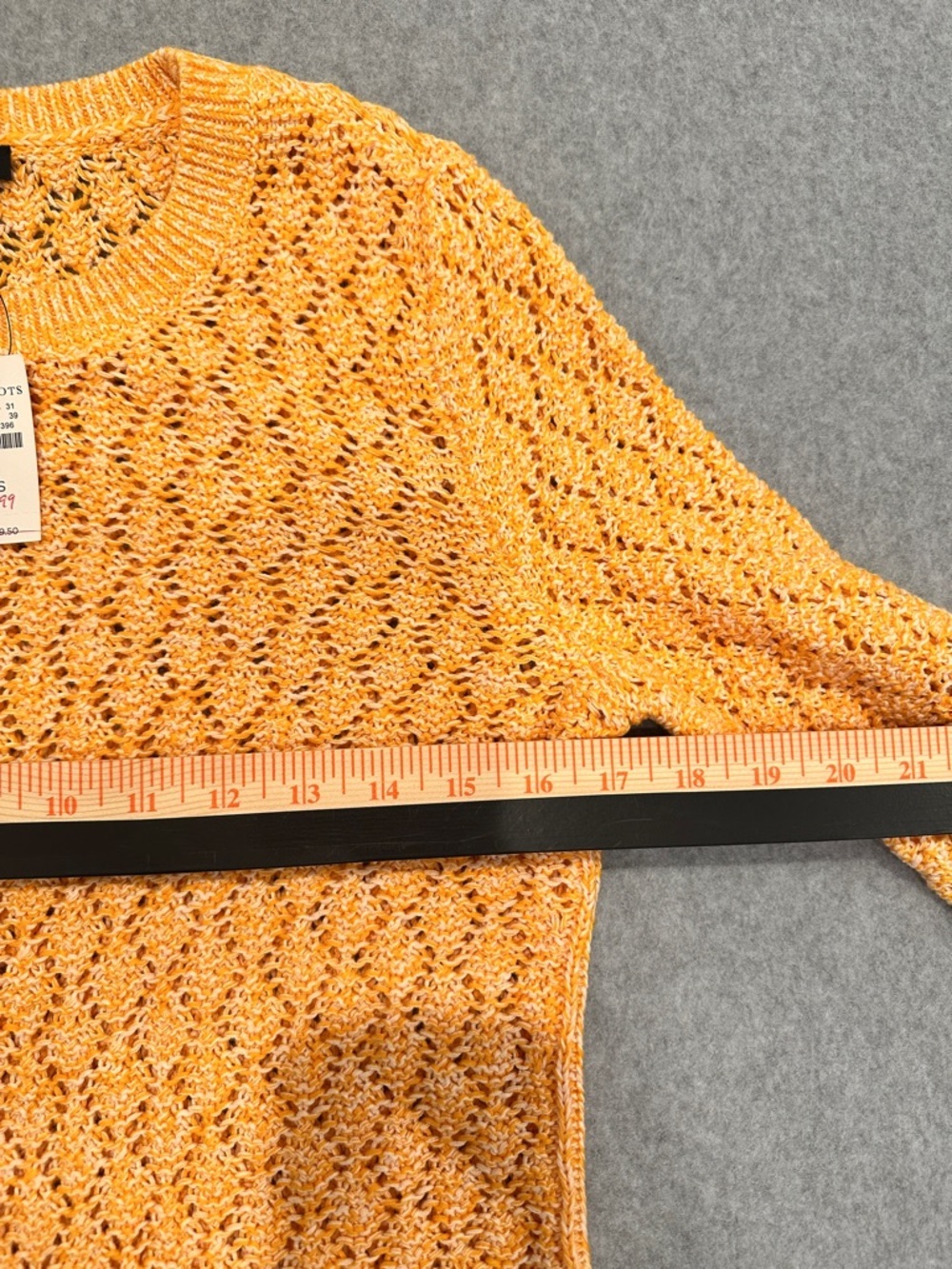 Talbots Sunny Yellow Open-Weave Knit Crewneck Sweater - Picture 6 of 8